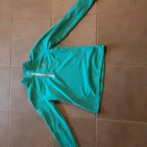 teal ariat fleece lined riding shirt, size kids large